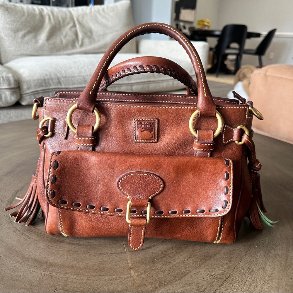 Dooney & Bourke Pocket Florentine Satchel Brown